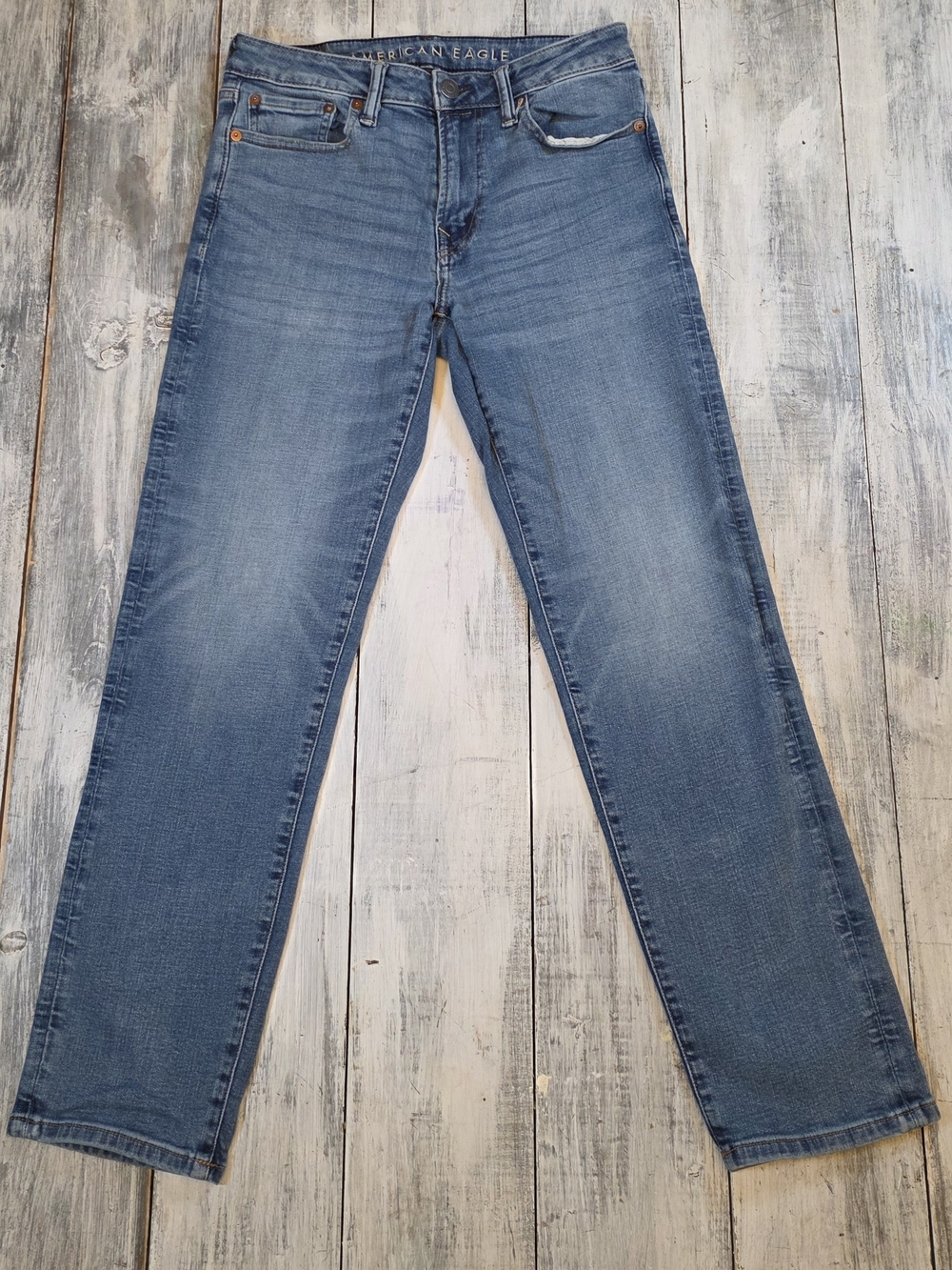 American Eagle Outfitters Slim Straight Jeans - Medium Blue Wash 29x30 Airflex +